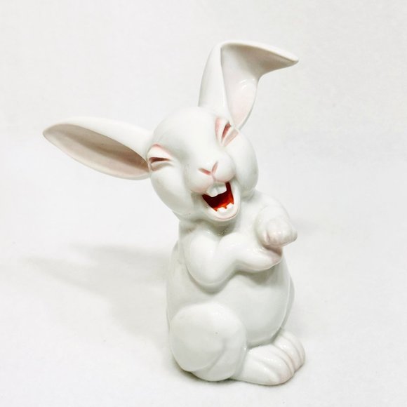 Rosenthal Porcelain Laughing Rabbit Figurine Vintage 1960s